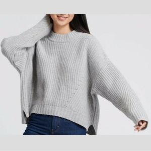 Naadam Chunky Ribbed Wool Cashmere Crewneck